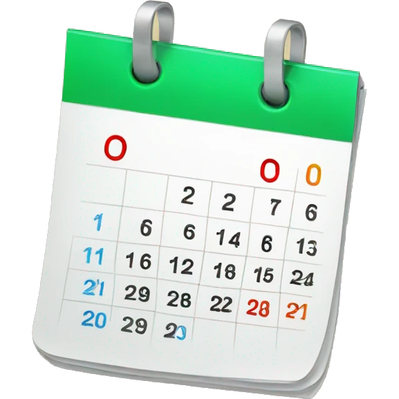 A Calendar with a big 00 emoji