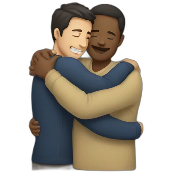 Two men hugging emoji