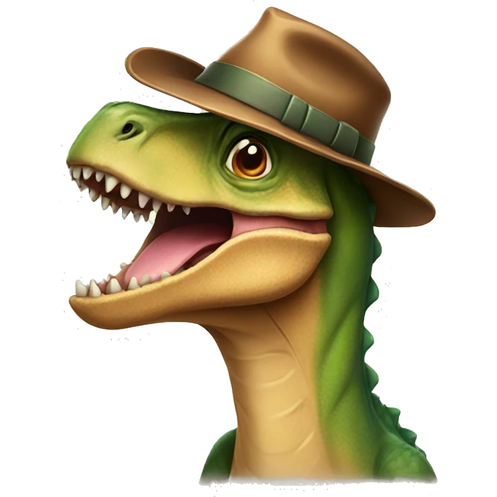 dinosaur with hat emoji