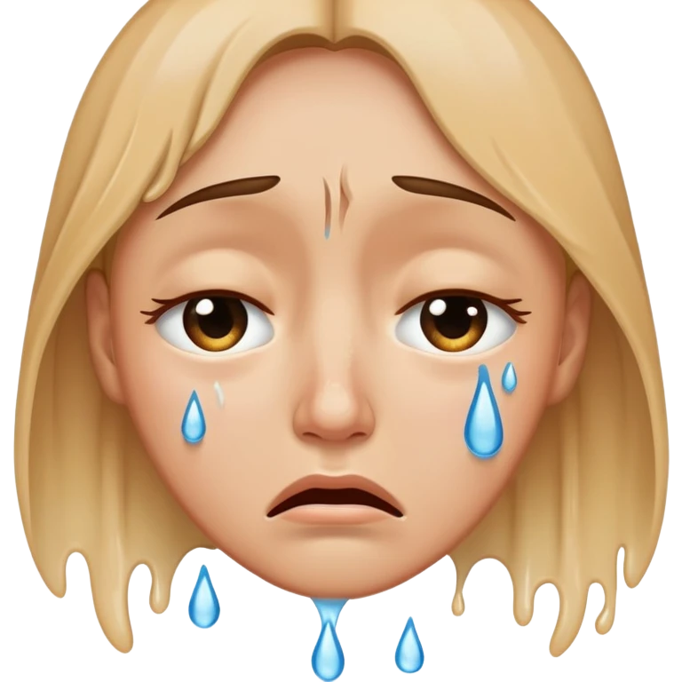 Face with tears flowing, crying emoji