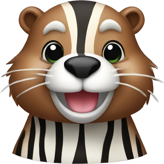funny beaver as zebra emoji
