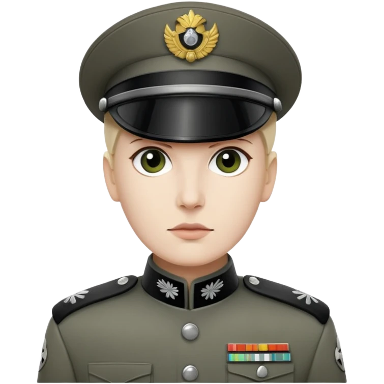 Imperial officer with cap and olive-gray uniform from Star Wars emoji
