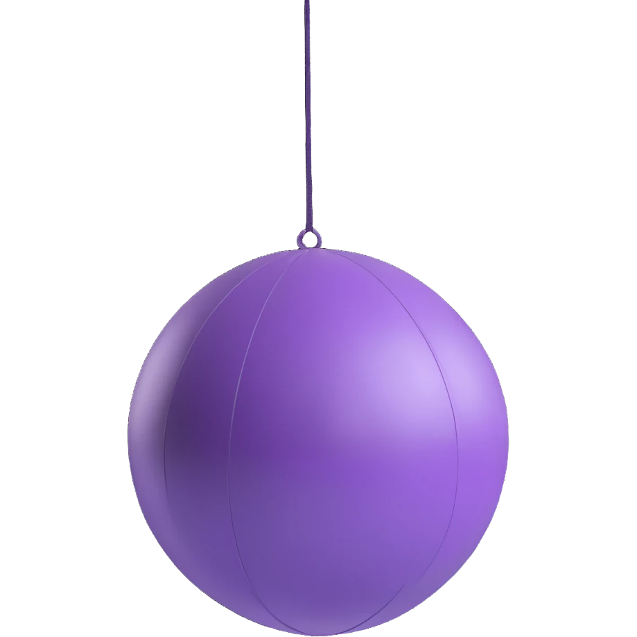 Exercise yoga ball gym equipment floating in the air, bright colors emoji