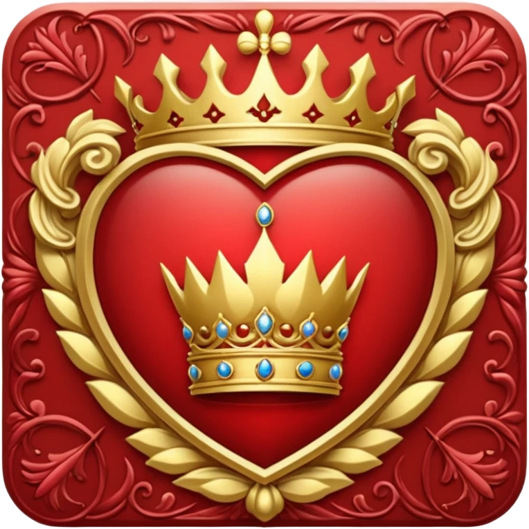 Royal crest, red frames, gold, red theme emoji