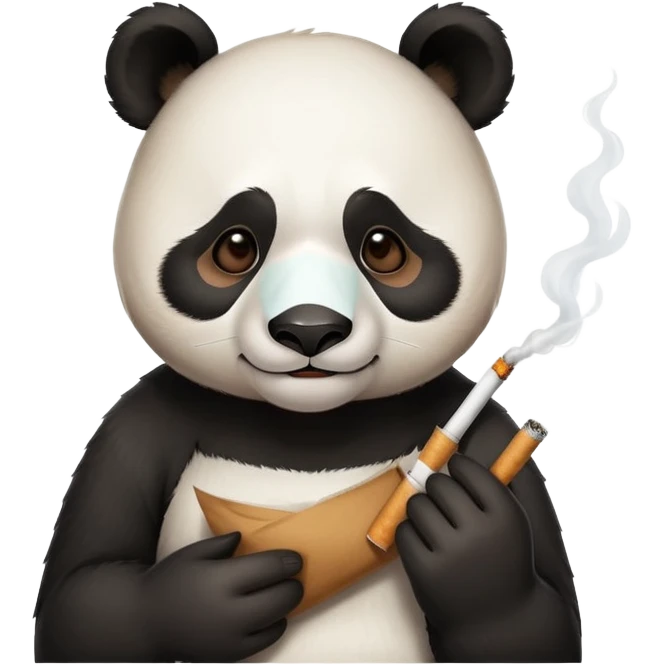 Sleepy panda with a face mask and a cigarette  emoji