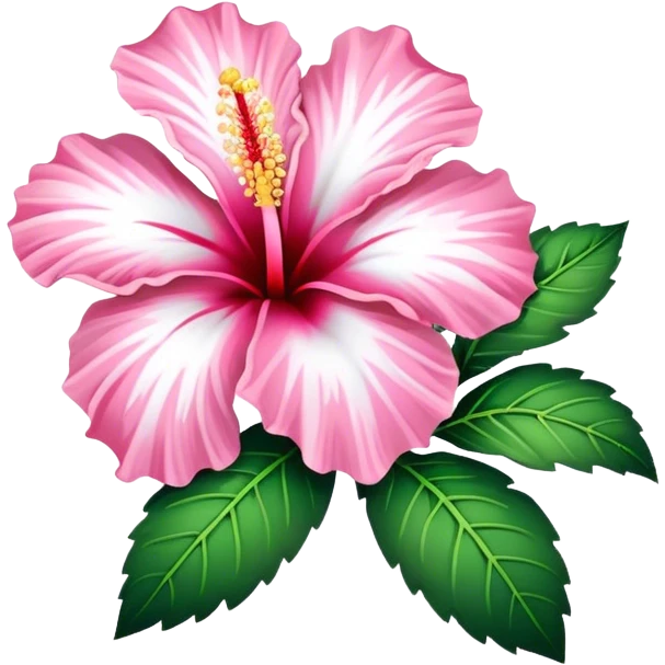 Pink and white hibiscus  emoji