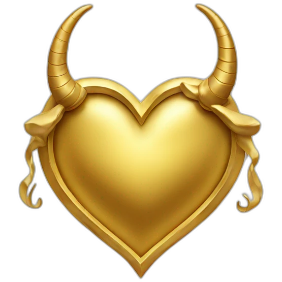 Gold heart frame with horns emoji