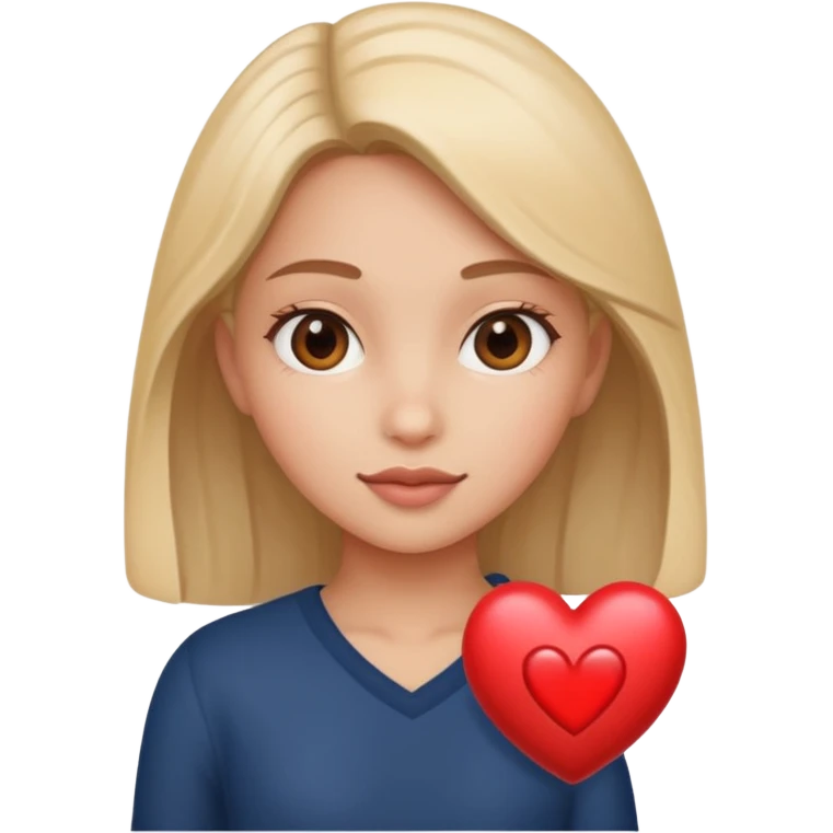 Girl with heart emoji