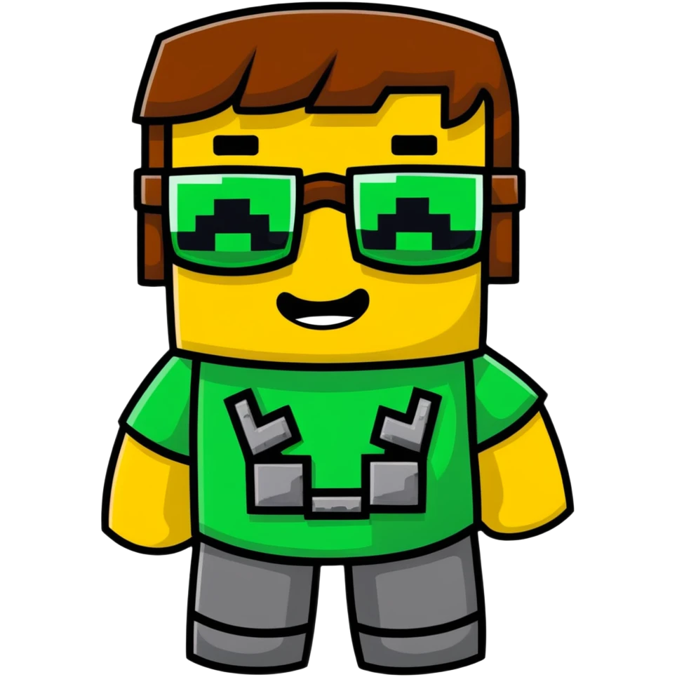 sponge with buck teeth and glasses wearing a Minecraft shirt emoji