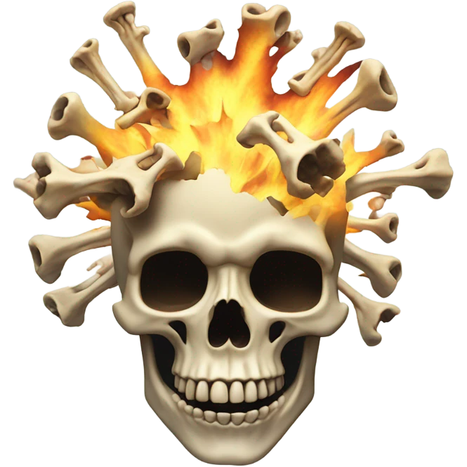 Skeleton exploding emoji