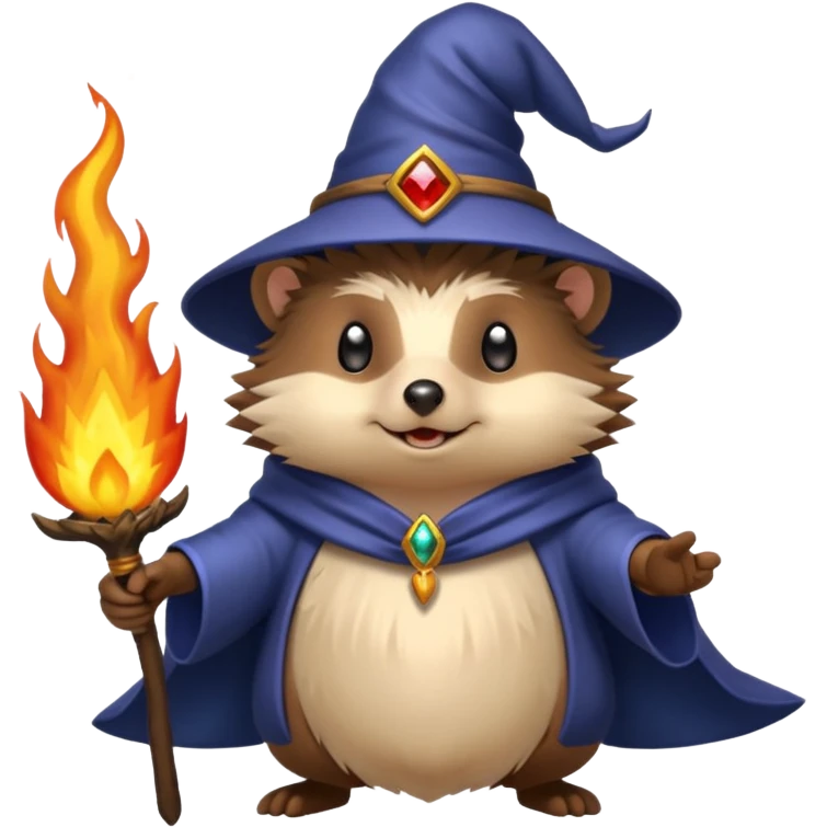 wizard hedgehog summoning fire emoji