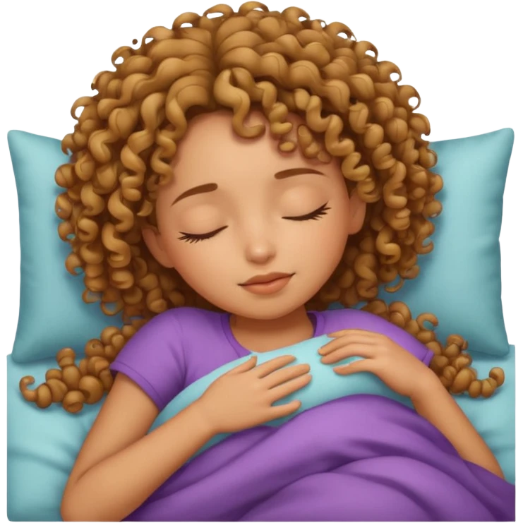 Menina cacheada dormindo emoji