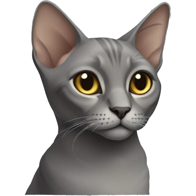 Grey cat of sphinx full-grown emoji
