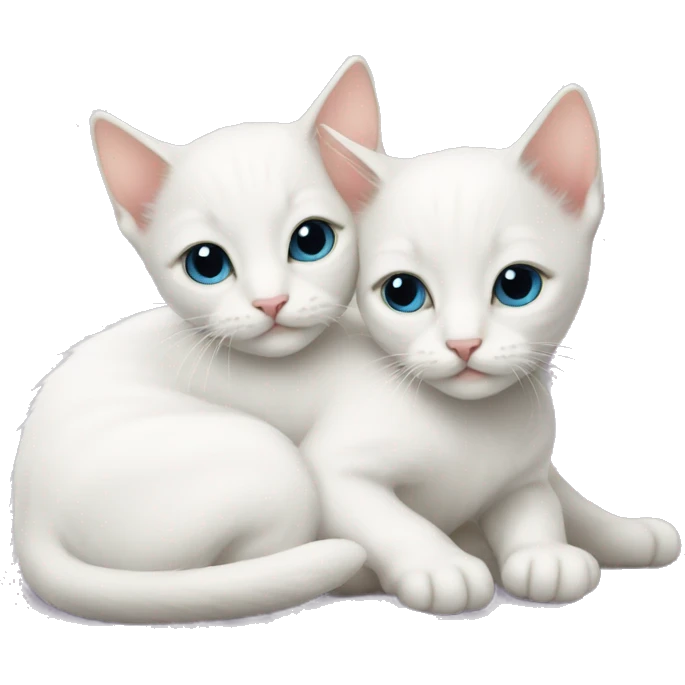 Two white kittens cuddling emoji