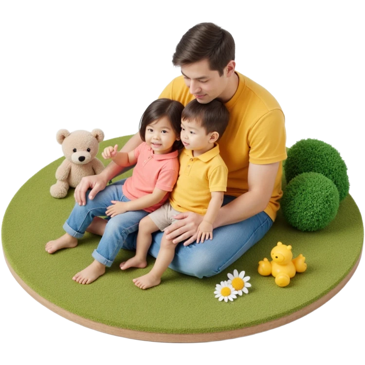 family of 3, dad, mom, child emoji