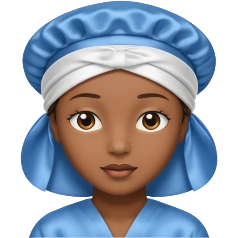  Satin sleep Bonnet emoji brown skin  emoji