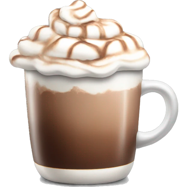 Hot chocolate with whipped cream and marshmallows  emoji