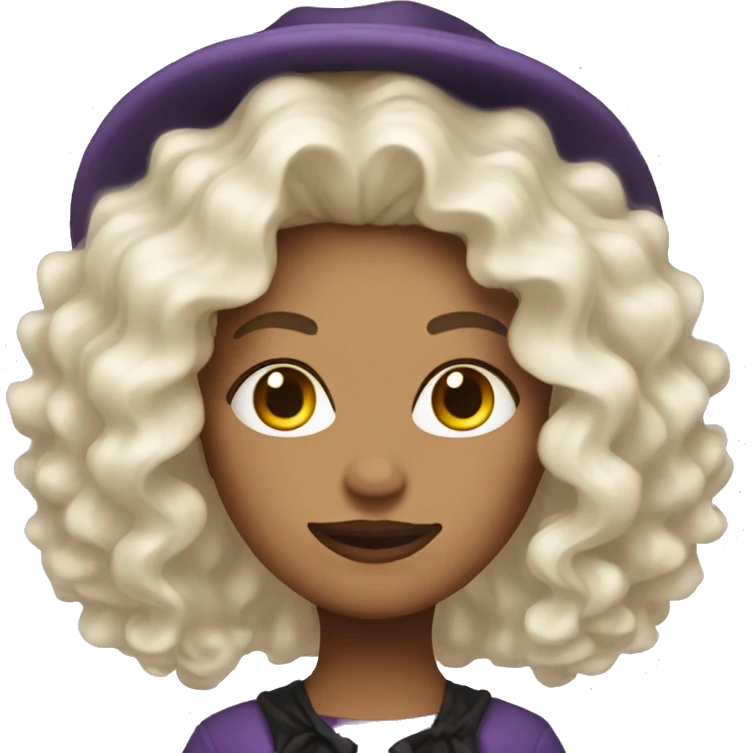 witch with platinum blonde curly hair emoji