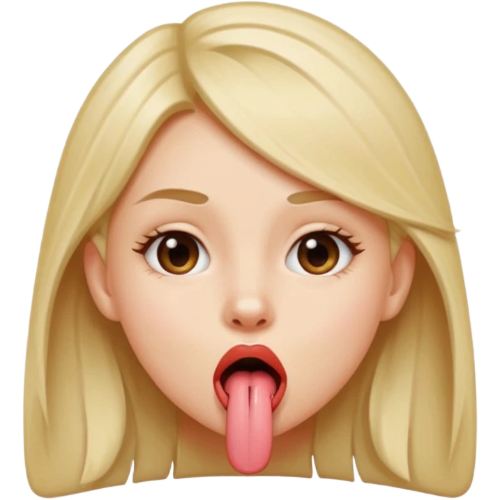 girl sticking her tongue out a little bit out the side of her mouth  emoji