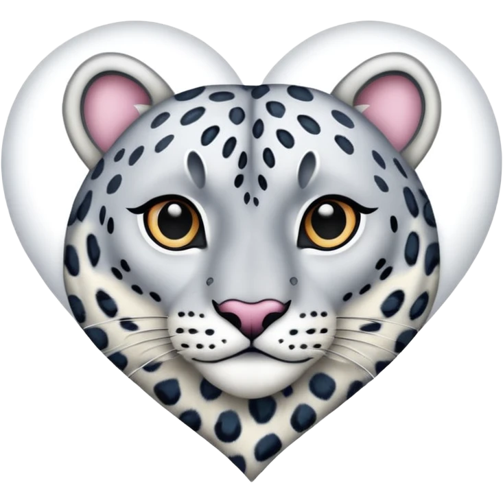 Snow-Leopard-patterned heart emoji