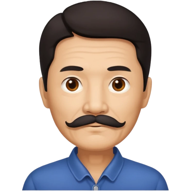 Older Chinese man with dark hair and full mustache emoji