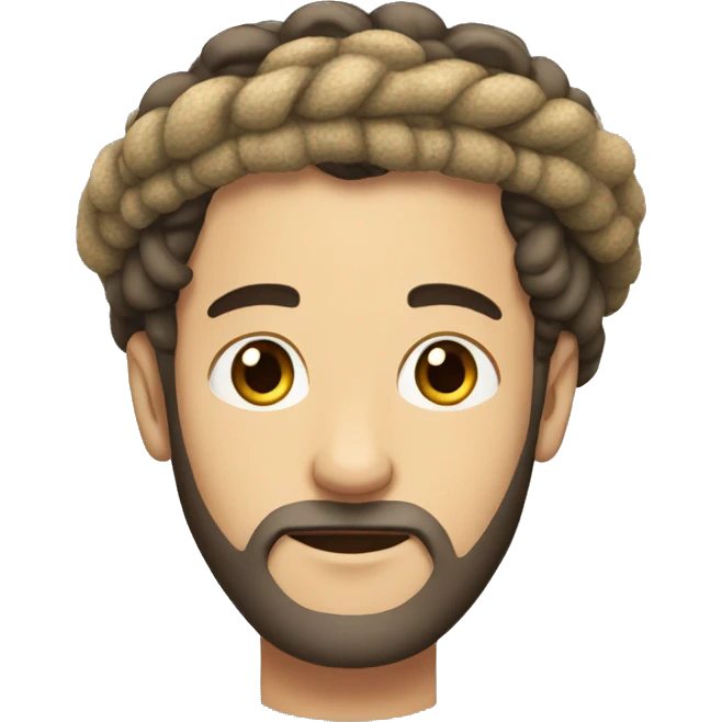 A white man with no beard and no mustache, with dread locks wearing a kippa emoji