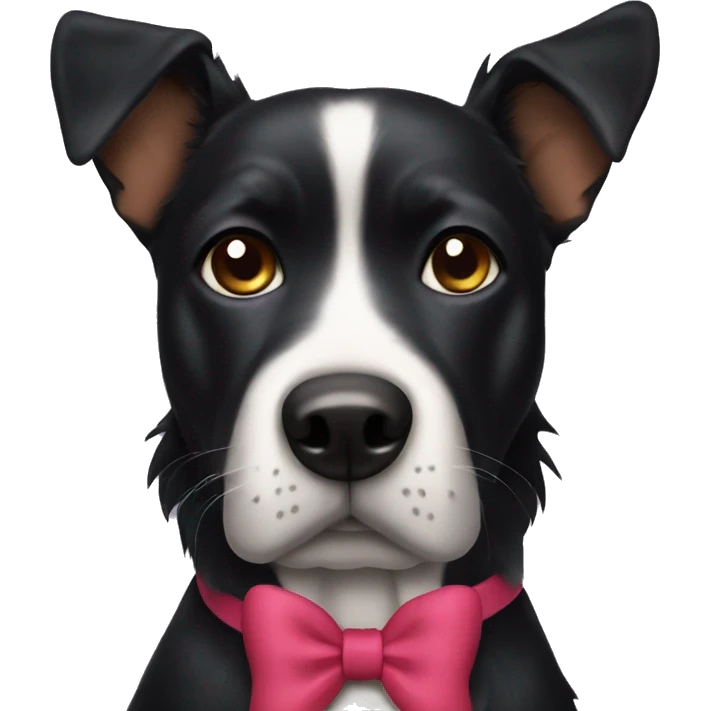 Black dog with bow clips on his ears emoji