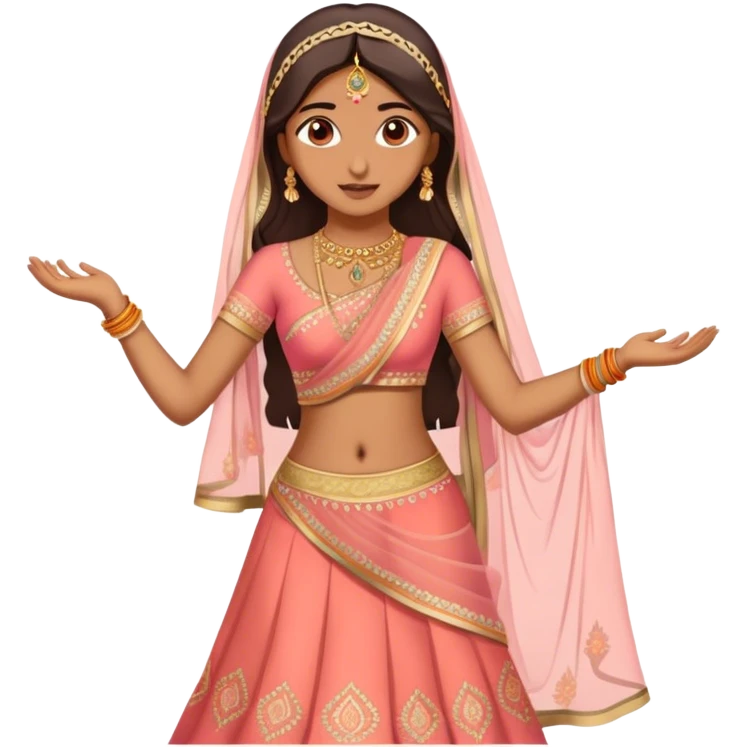 Indian girl with lengha emoji