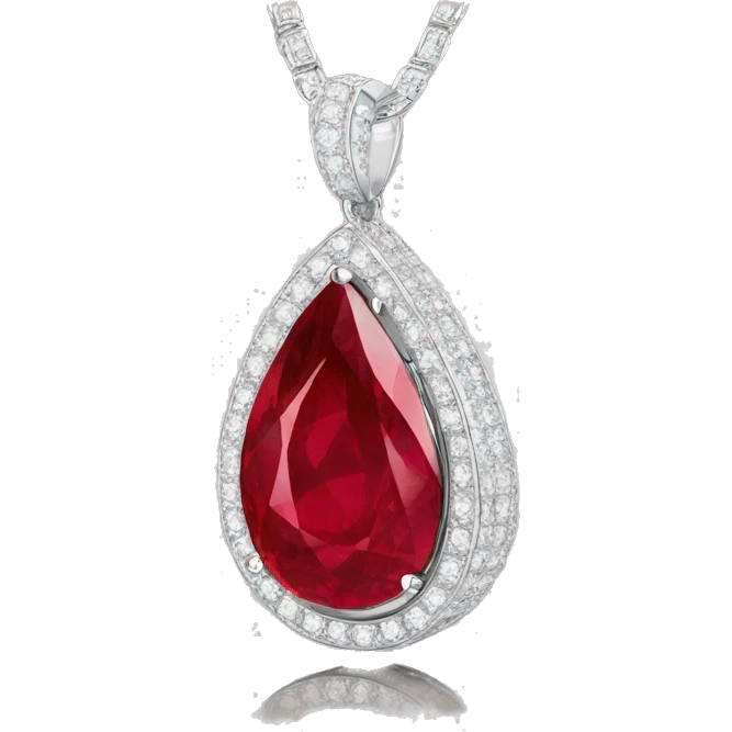 ruby big big big  teardrop pendant falling side emoji