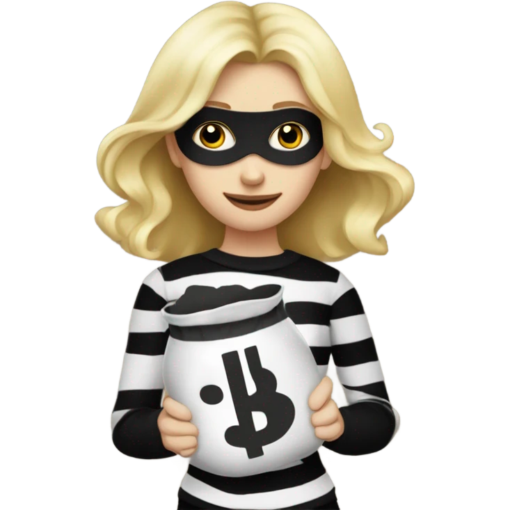 White blonde girl dressed as a burglar  emoji