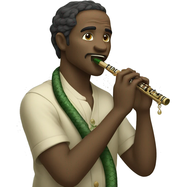 The serpent is playing the flute. emoji