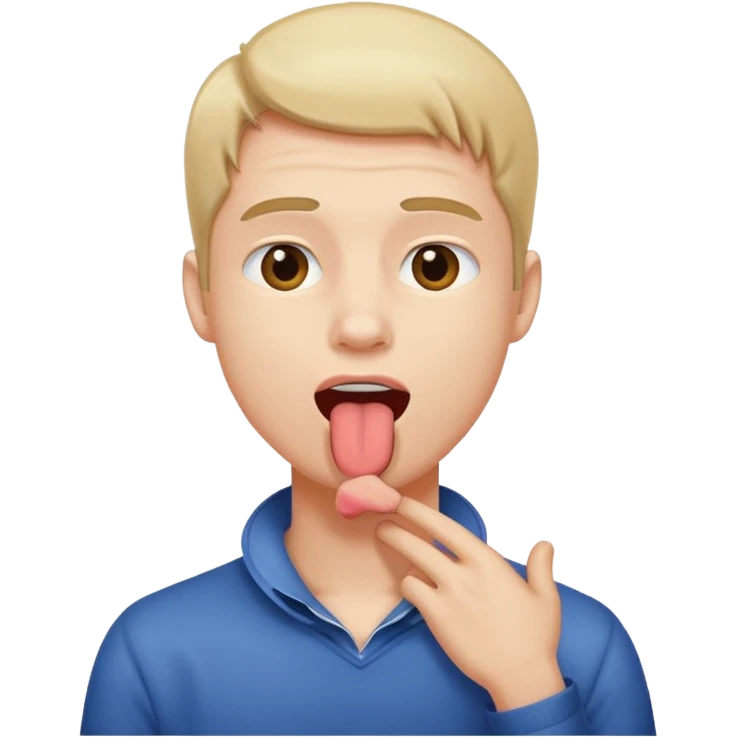 guy holding his neck sticking his tongue out  emoji