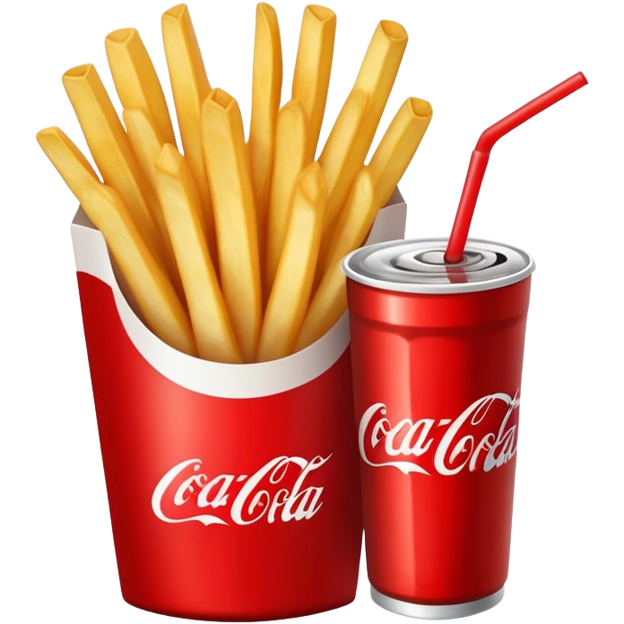 Medium french fries and a large coke  emoji