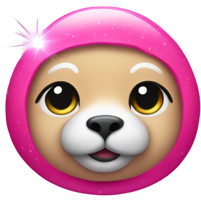 Hot pink Foca with sparkles emoji