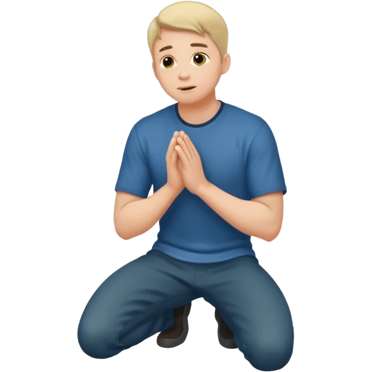 Submissive man on knees emoji