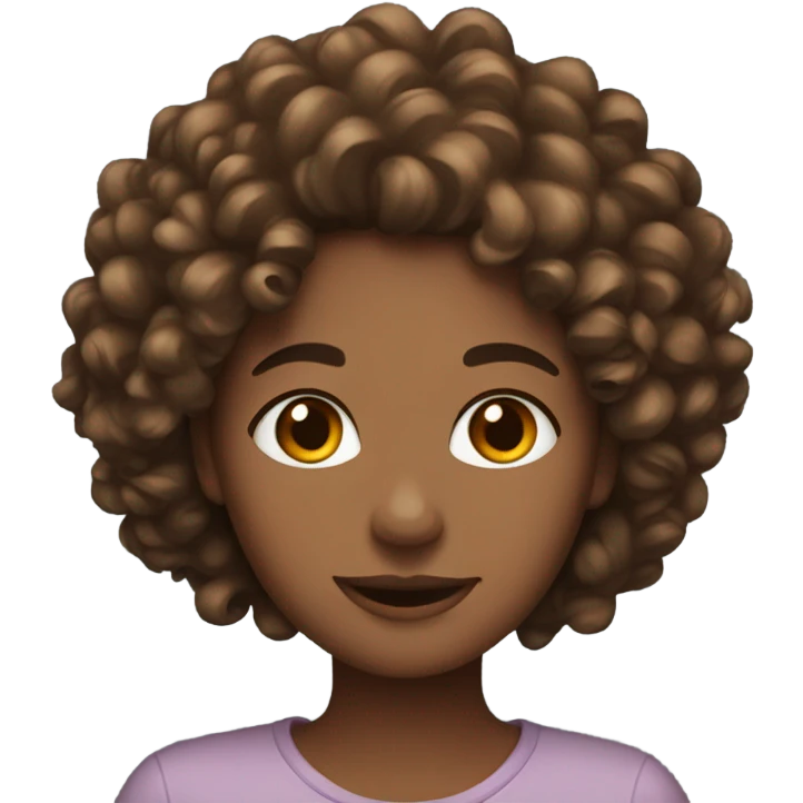 Beautiful girlfriend curls brown hair  emoji