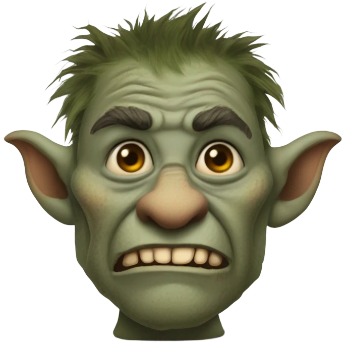 Troll with bad skin emoji