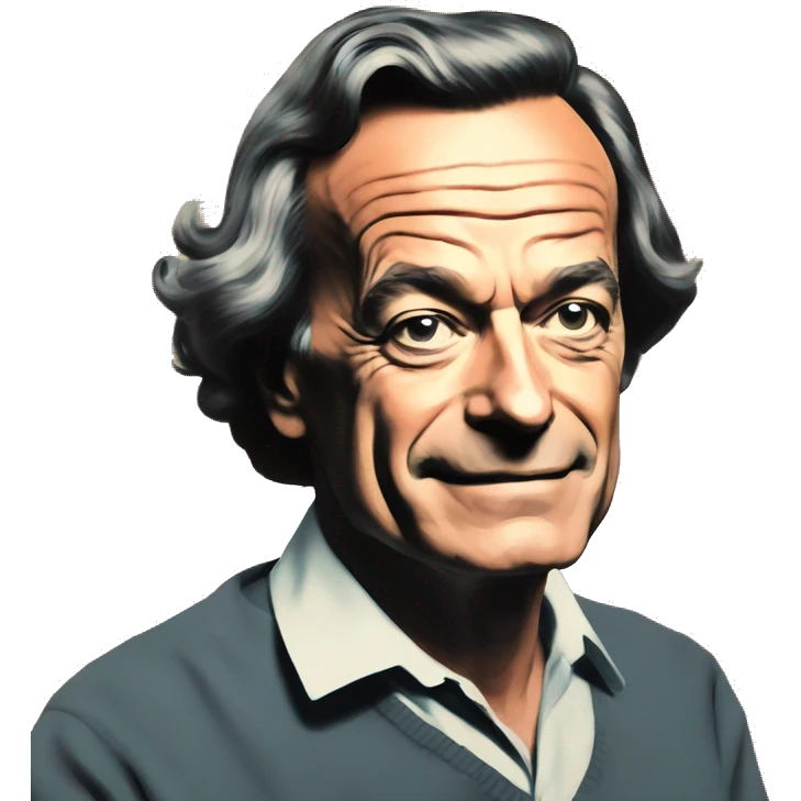 Richard Feynman's portrait in pop art style emoji