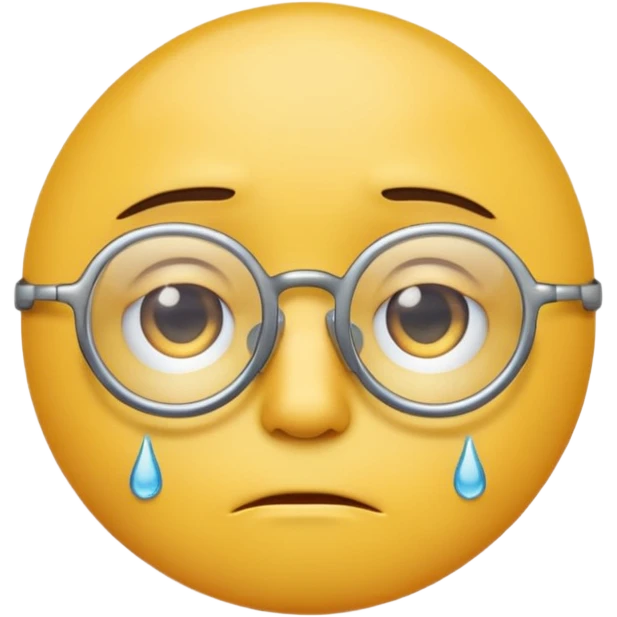 Make a sad emoji + glasses emoji emoji