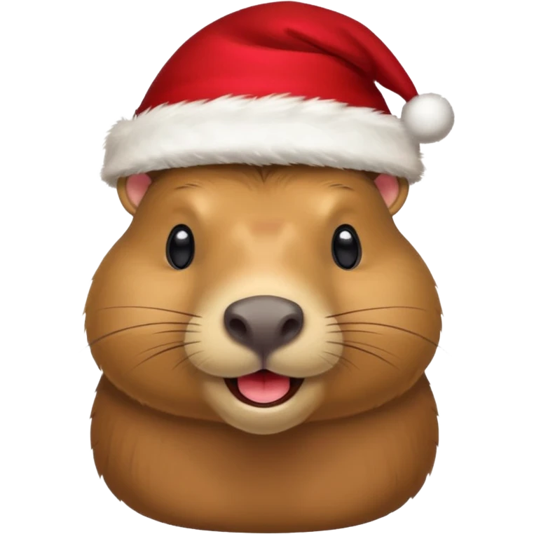 Capibara con sombrero de Navidad  emoji