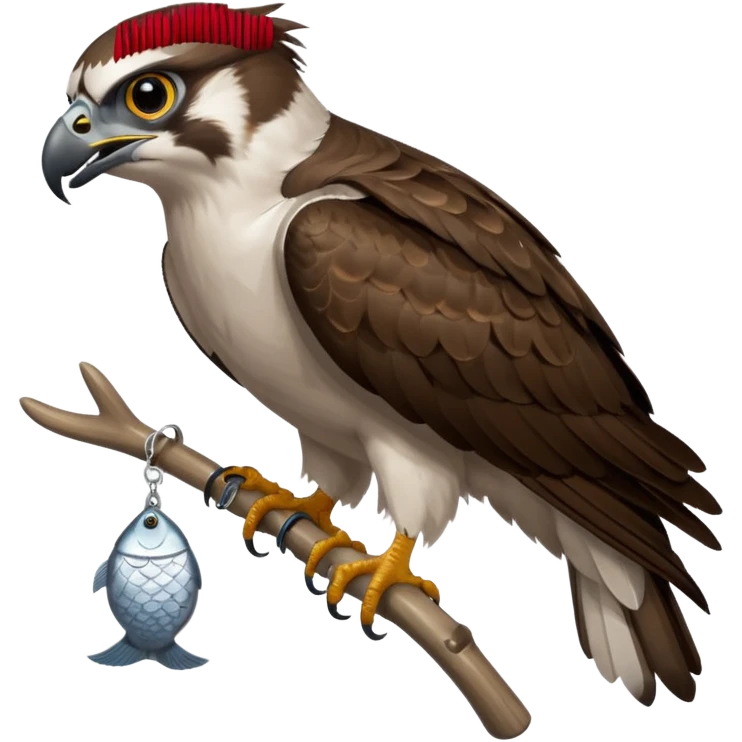 Eastern Osprey with fish emoji