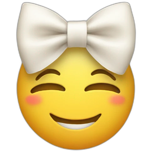 Smiling face with a bow emoji