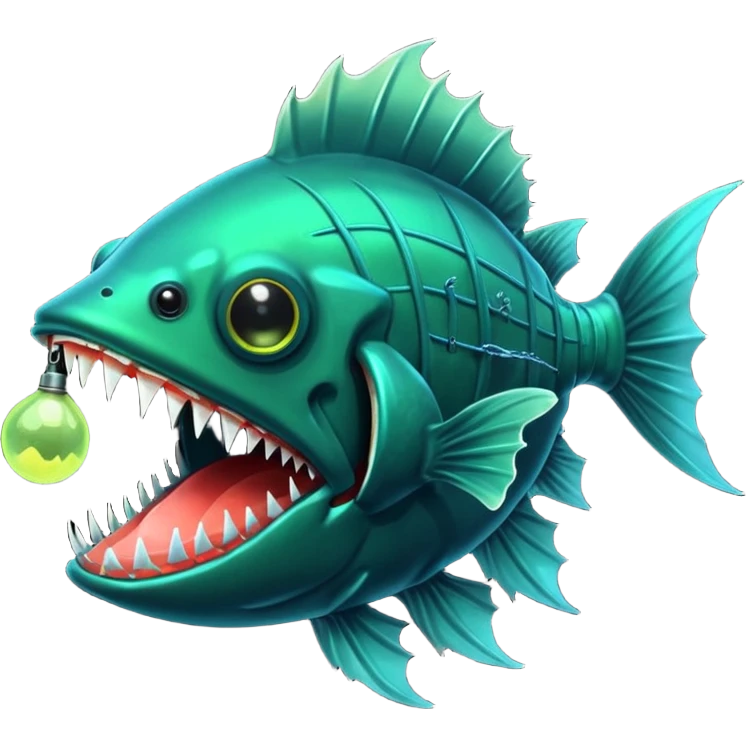 Angler Fish – Large mouth with sharp teeth and light lure emoji