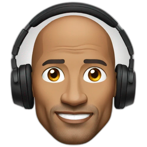 Dwayne Johnson Wearing Headphone emoji