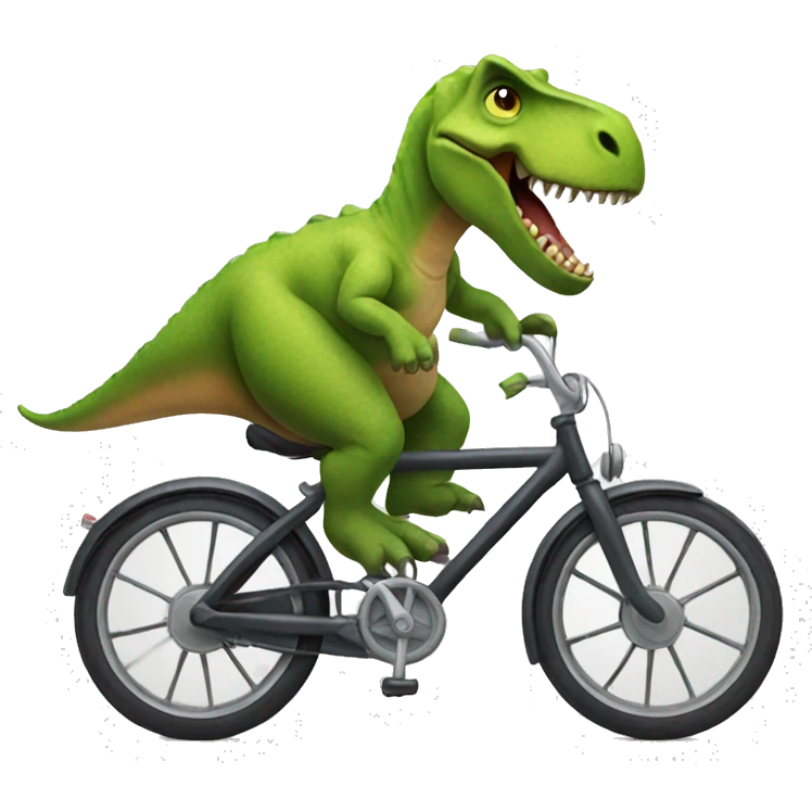 Dinosaur riding a bike emoji
