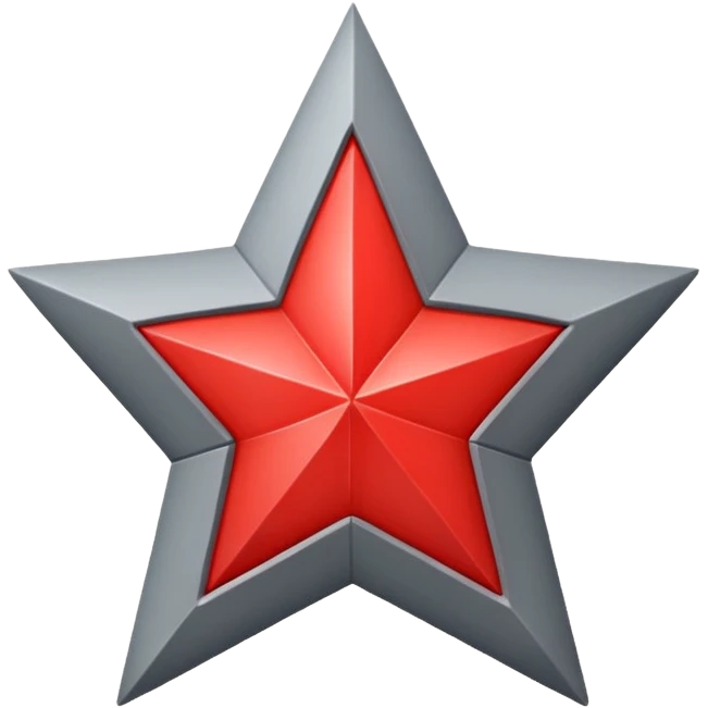  2d Grey star with red star on inside emoji