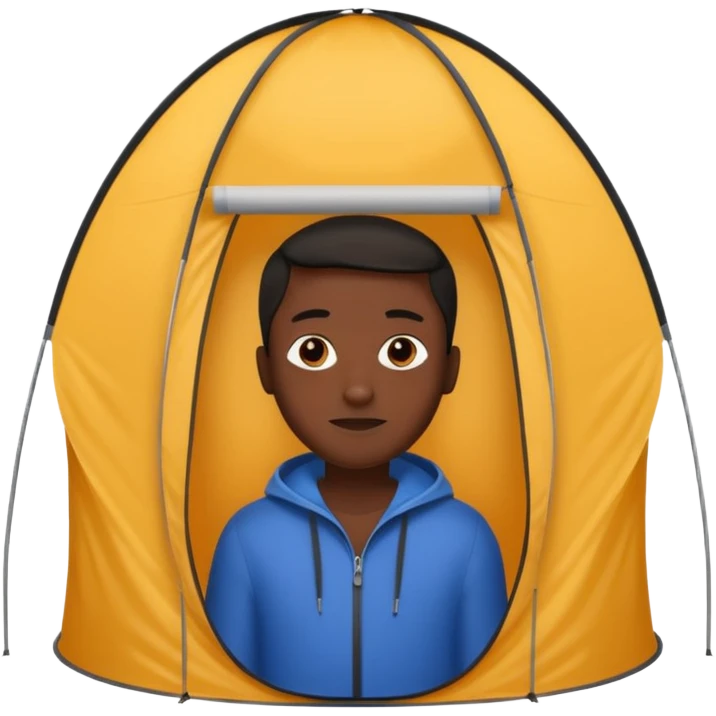 Tall Oval Narrow Pop up one person tent black emoji