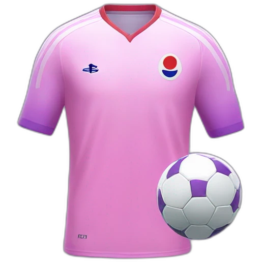 maillot de foot japon rose et violet floqué "Lehout" emoji