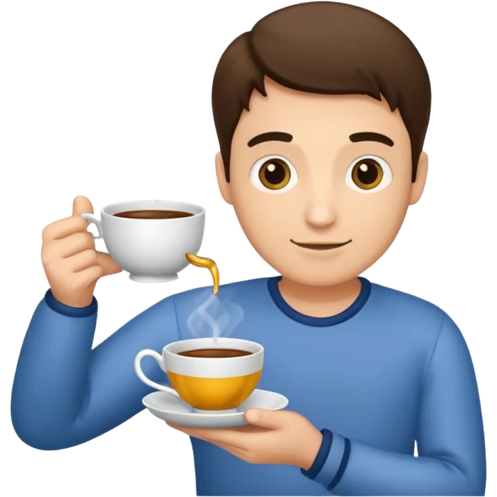 man holding teacup emoji