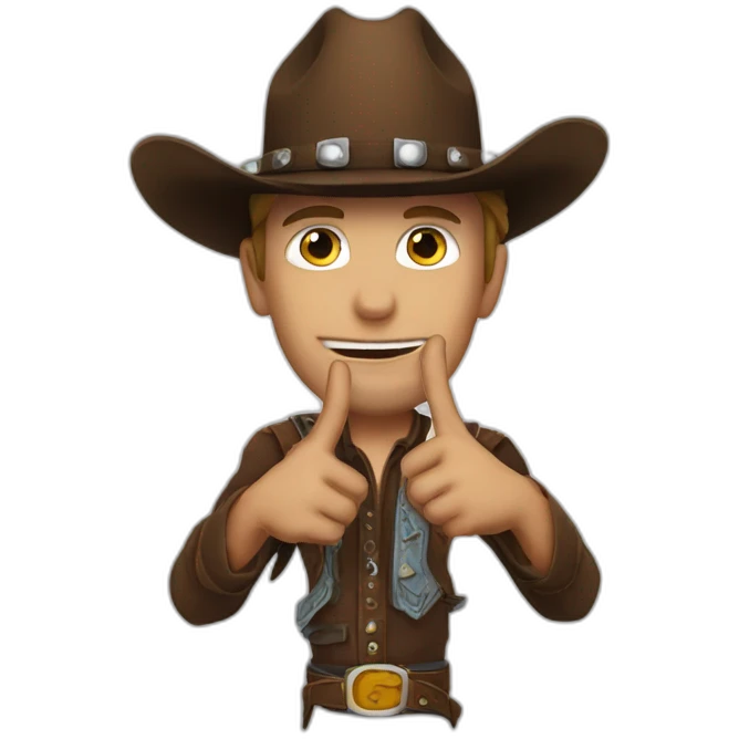 upside_down_cowboy_finger_guns emoji